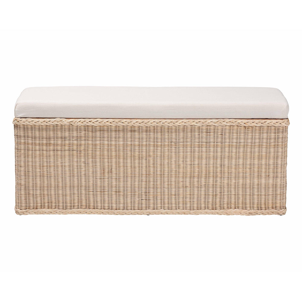 bali & pari - Barid Storage Bench in Natural - WS131-Natural Rattan-Cushioned Storage Bench view 3