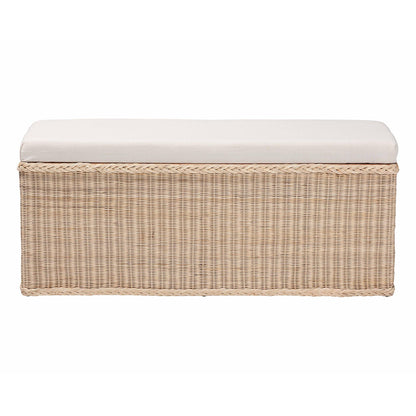bali & pari - Barid Storage Bench in Natural - WS131-Natural Rattan-Cushioned Storage Bench view 3
