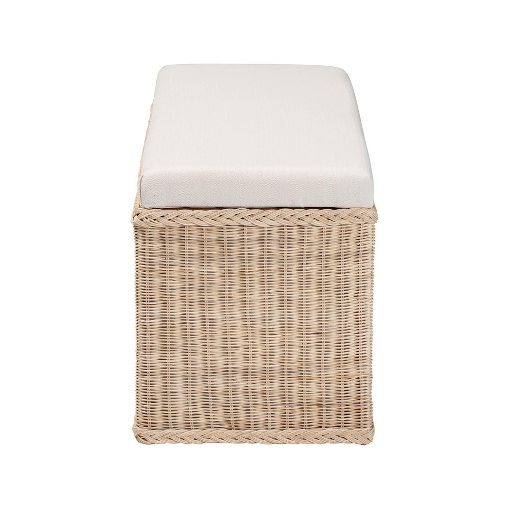 bali & pari - Barid Storage Bench in Natural - WS131-Natural Rattan-Cushioned Storage Bench view 4