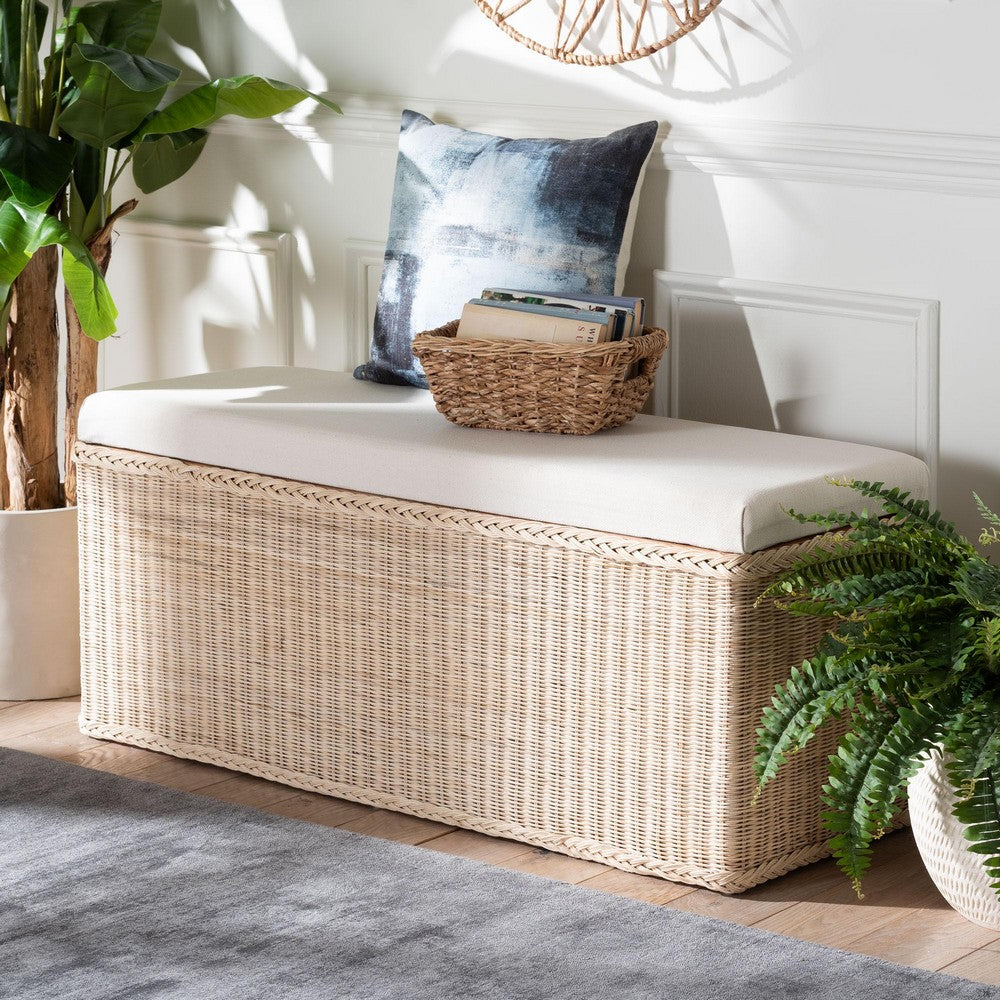 bali & pari - Barid Storage Bench in Natural - WS131-Natural Rattan-Cushioned Storage Bench view 8