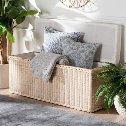 bali & pari - Barid Storage Bench in Natural - WS131-Natural Rattan-Cushioned Storage Bench view 9