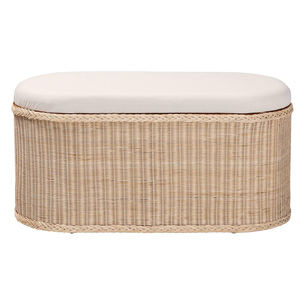 bali & pari - Barid Storage Bench in Natural - WS134-Natural Rattan-Cushioned Storage Bench view 3
