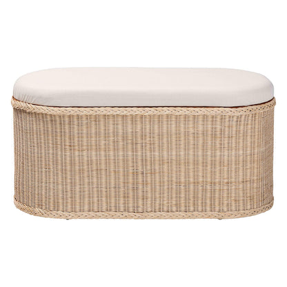bali & pari - Barid Storage Bench in Natural - WS134-Natural Rattan-Cushioned Storage Bench view 3