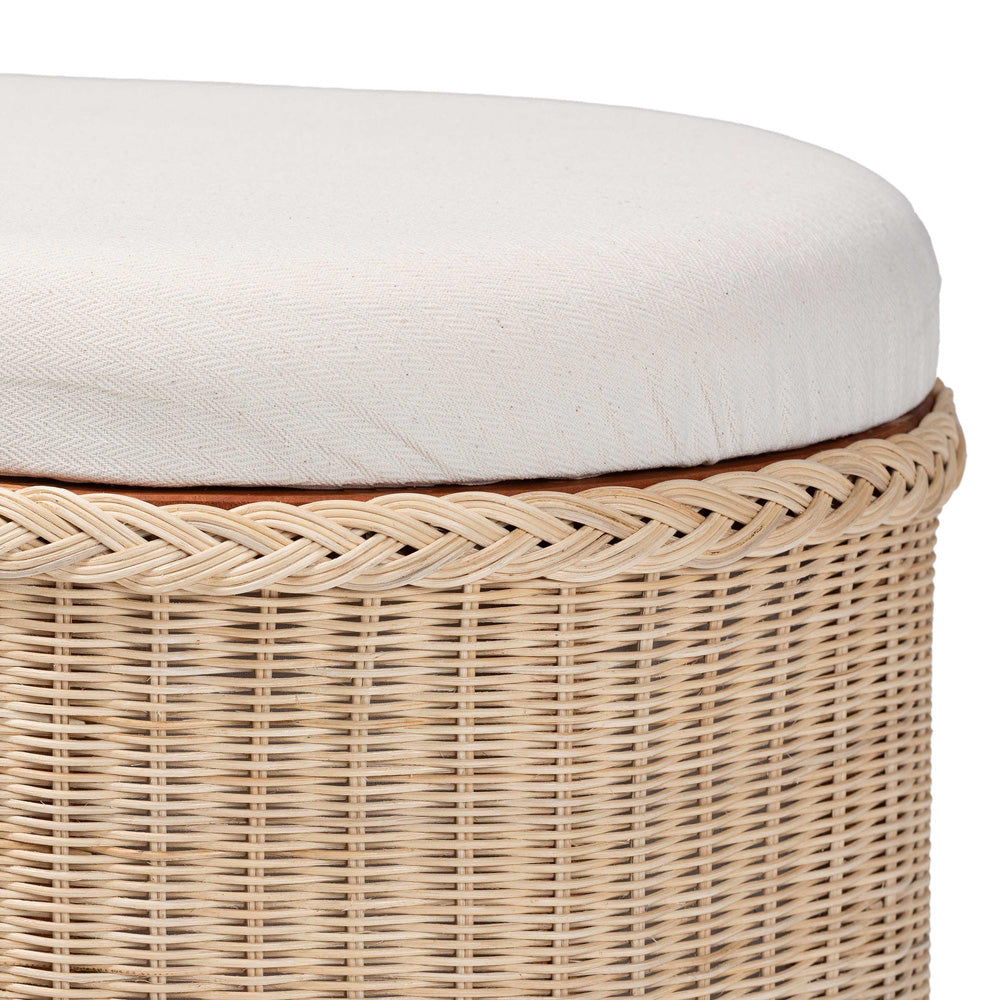 bali & pari - Barid Storage Bench in Natural - WS134-Natural Rattan-Cushioned Storage Bench view 5
