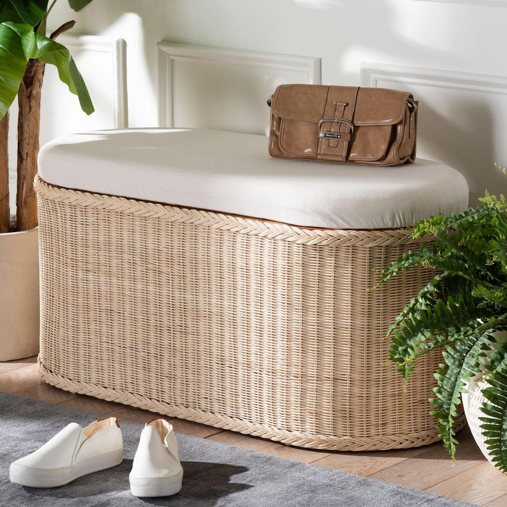 bali & pari - Barid Storage Bench in Natural - WS134-Natural Rattan-Cushioned Storage Bench view 8