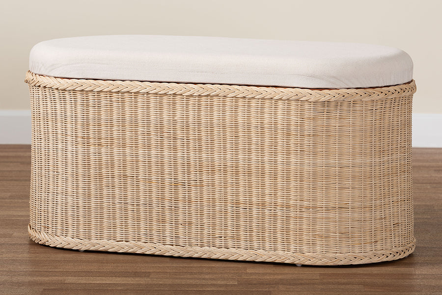 bali & pari - Barid Storage Bench in Natural - WS134-Natural Rattan-Cushioned Storage Bench view 10