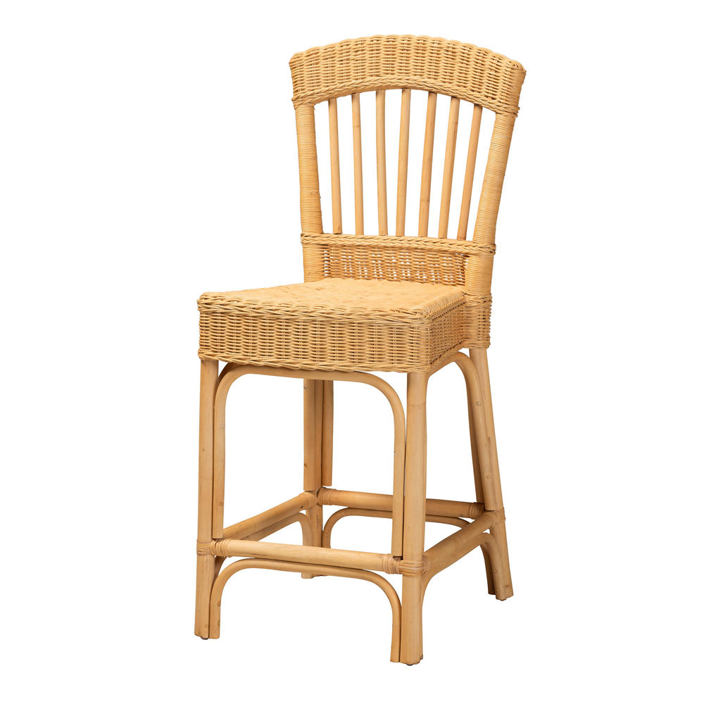 bali & pari  - Barito Counter Stool in Natural Brown/Light Honey - Barito-Rattan-CC view 1