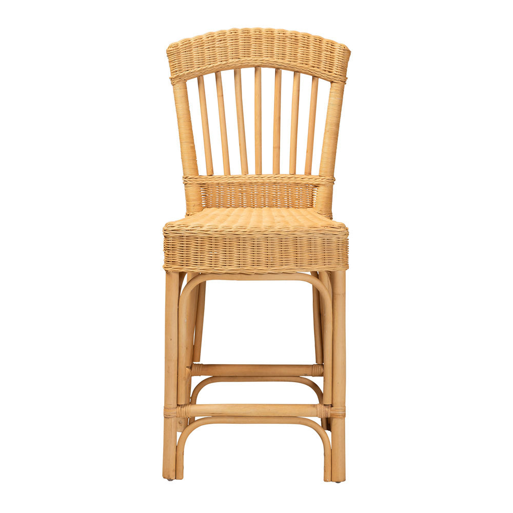 bali & pari  - Barito Counter Stool in Natural Brown/Light Honey - Barito-Rattan-CC view 2