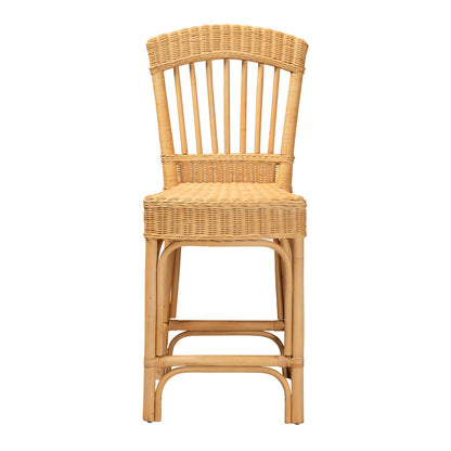 bali & pari  - Barito Counter Stool in Natural Brown/Light Honey - Barito-Rattan-CC view 2