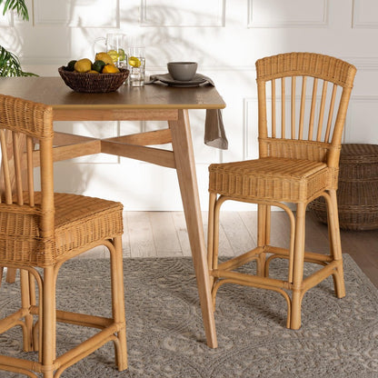 bali & pari  - Barito Counter Stool in Natural Brown/Light Honey - Barito-Rattan-CC view 8