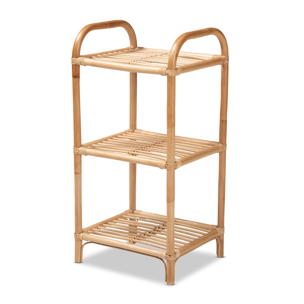 bali & pari - Barras Shelving Unit in Natural Brown - RBS014-Rattan-Shelf view 1