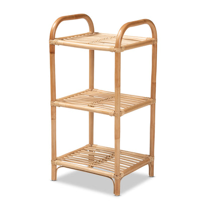 bali & pari - Barras Shelving Unit in Natural Brown - RBS014-Rattan-Shelf view 1