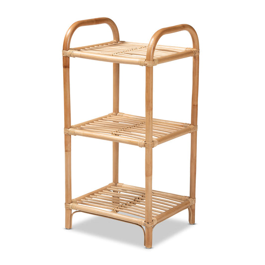 bali & pari - Barras Shelving Unit in Natural Brown - RBS014-Rattan-Shelf view 1