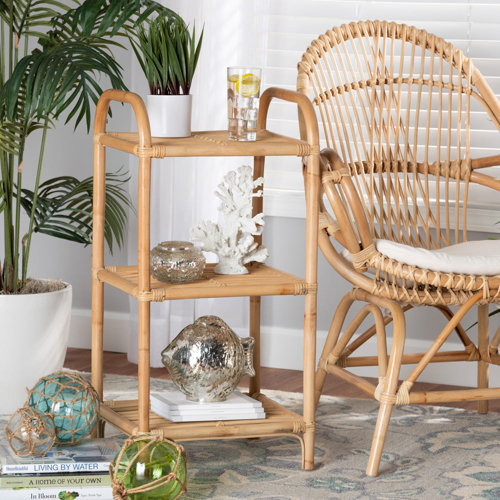 bali & pari - Barras Shelving Unit in Natural Brown - RBS014-Rattan-Shelf view 6