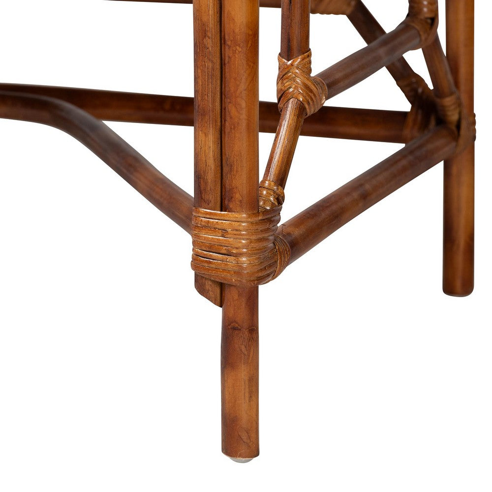 bali & pari - Basile Desk in Marbled Tortoise Brown - WS223-Rattan/Tortoise-Desk view 7