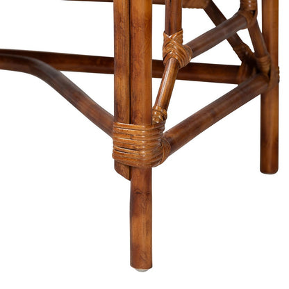 bali & pari - Basile Desk in Marbled Tortoise Brown - WS223-Rattan/Tortoise-Desk view 7