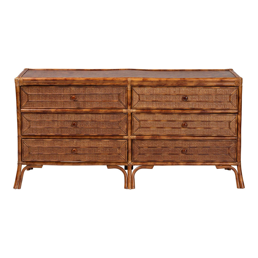 bali & pari - Basile Dresser in Marbled Tortoise Brown - WS226-Rattan/Tortoise-6DW-Dresser view 3