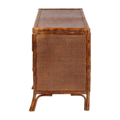 bali & pari - Basile Dresser in Marbled Tortoise Brown - WS226-Rattan/Tortoise-6DW-Dresser view 4