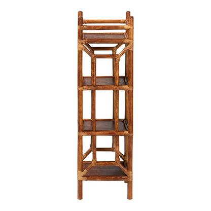 bali & pari - Basile Shelving Unit in Marbled Tortoise Brown - WS197-Tortoise Rattan-Shelf view 3