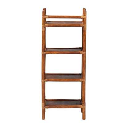 bali & pari - Basile Shelving Unit in Marbled Tortoise Brown - WS197-Tortoise Rattan-Shelf view 4