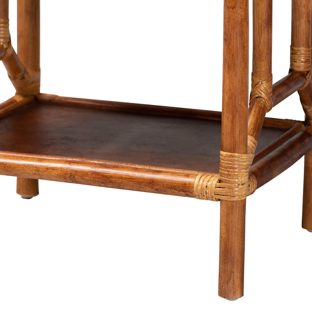 bali & pari - Basile Shelving Unit in Marbled Tortoise Brown - WS197-Tortoise Rattan-Shelf view 5