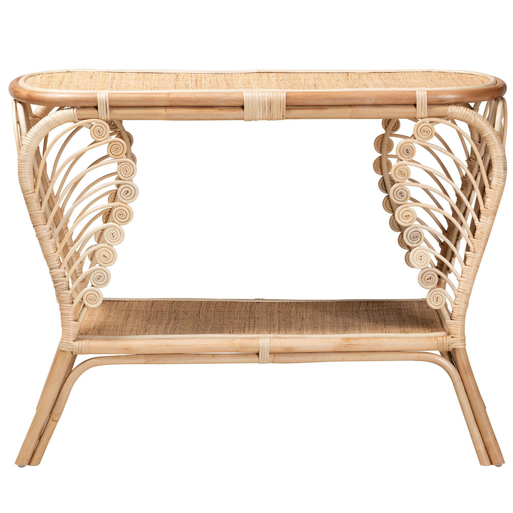 bali & pari - Bastet Console Table in Natural Brown - RBS033-Rattan-Console view 2