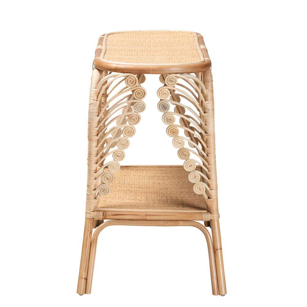 bali & pari - Bastet Console Table in Natural Brown - RBS033-Rattan-Console view 3
