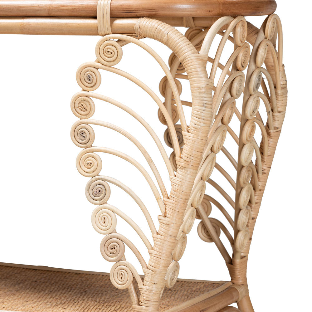 bali & pari - Bastet Console Table in Natural Brown - RBS033-Rattan-Console view 4