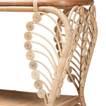 bali & pari - Bastet Console Table in Natural Brown - RBS033-Rattan-Console view 4