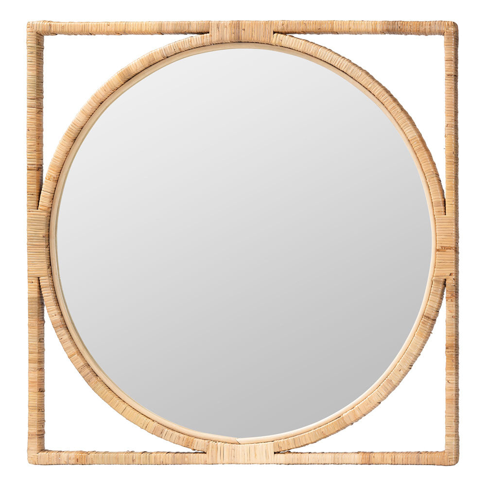 bali & pari - Bayan Mirror in Natural - WS092-Natural Rattan-Mirror view 1