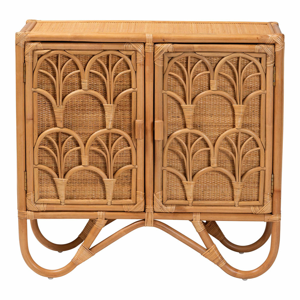 bali & pari - Baylor Storage Cabinet in Light Honey - TORAJA-Light Honey Rattan-Cabinet view 3