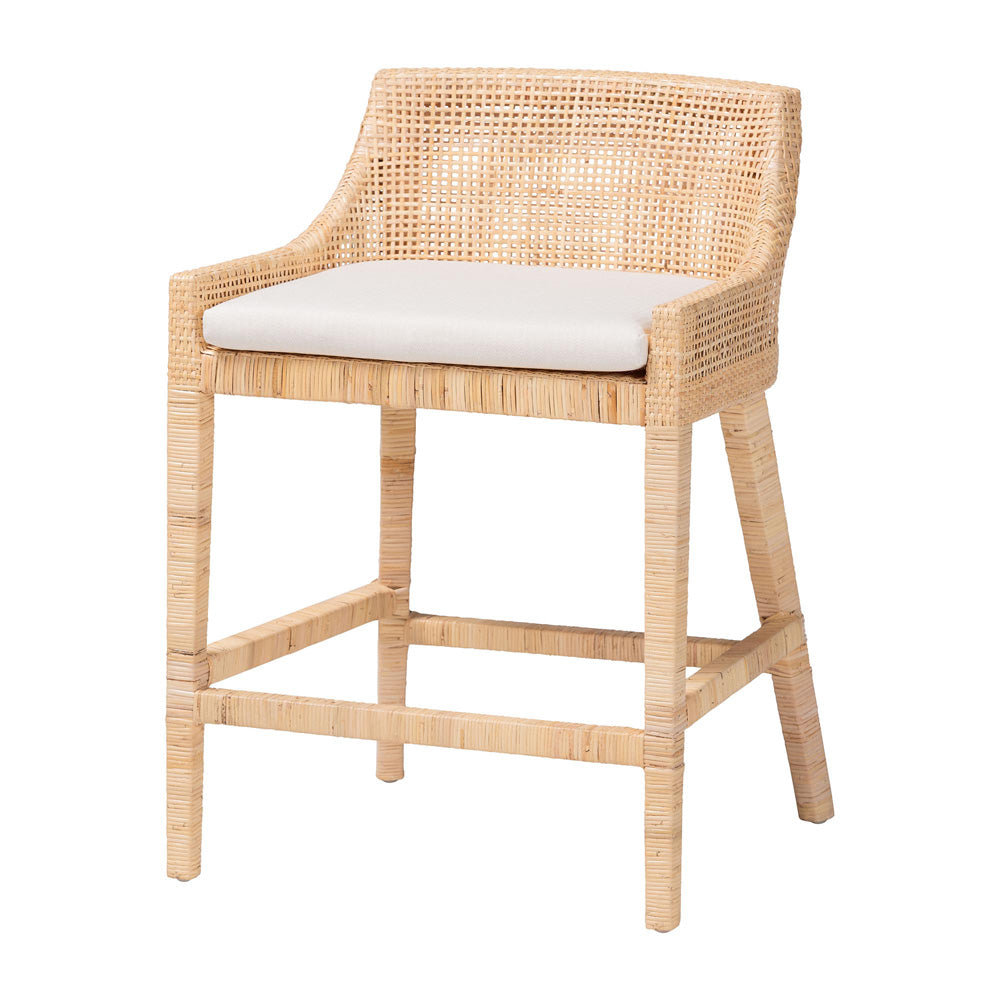 bali & pari  - Beata Counter Stool in Light Honey - Beata-Light Honey/Wooden-Cushioned-CS view 1
