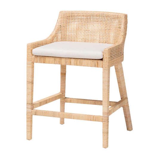 bali & pari  - Beata Counter Stool in Light Honey - Beata-Light Honey/Wooden-Cushioned-CS view 1