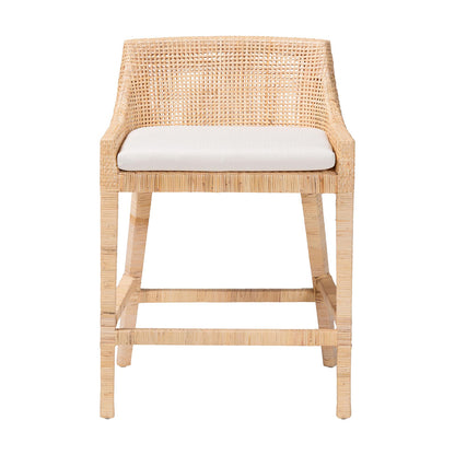 bali & pari  - Beata Counter Stool in Light Honey - Beata-Light Honey/Wooden-Cushioned-CS view 2