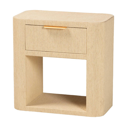 bali & pari  - Beauford Nightstand in Light Brown/Gold - Beauford-Light Brown-Rounded Edge-NS view 1