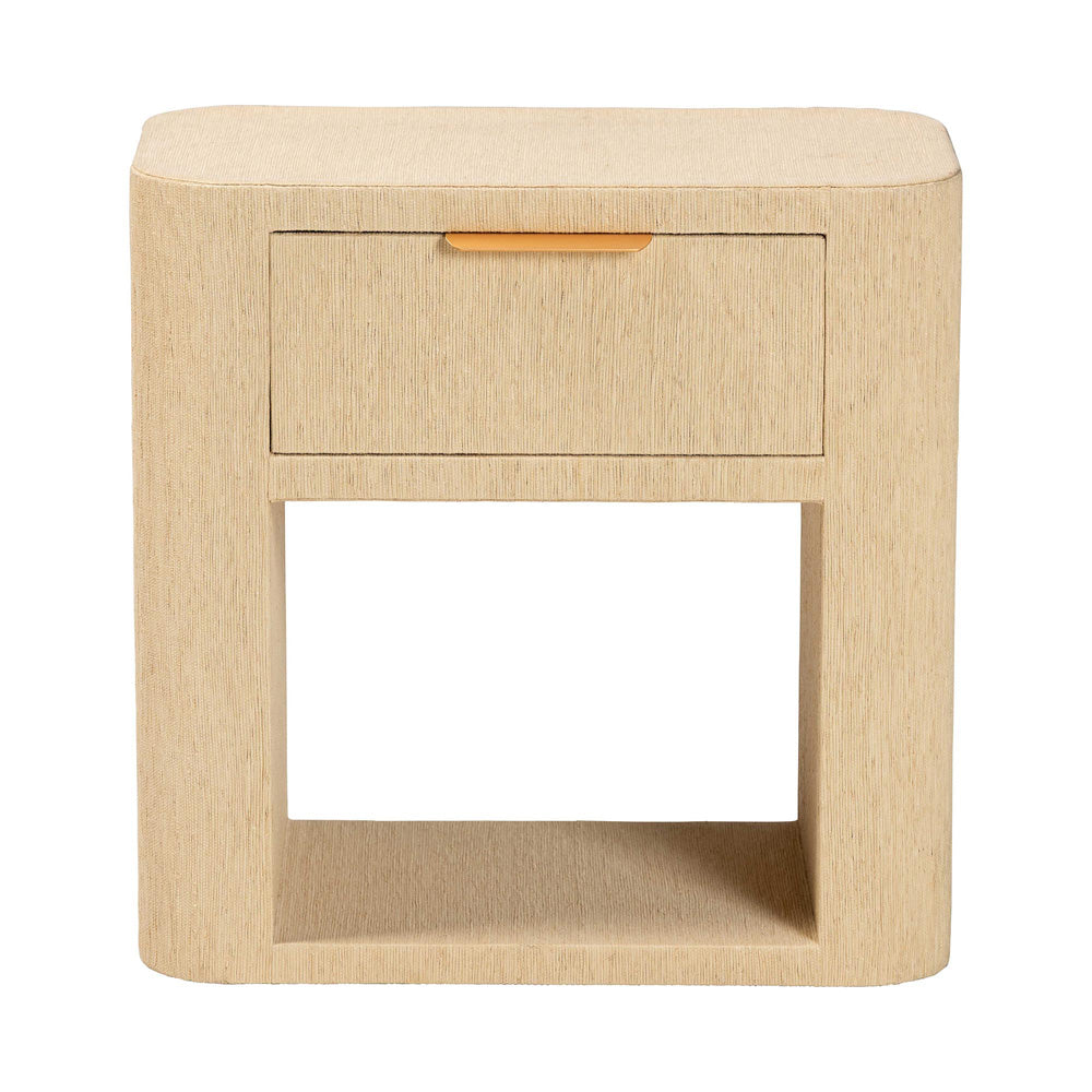 bali & pari  - Beauford Nightstand in Light Brown/Gold - Beauford-Light Brown-Rounded Edge-NS view 3