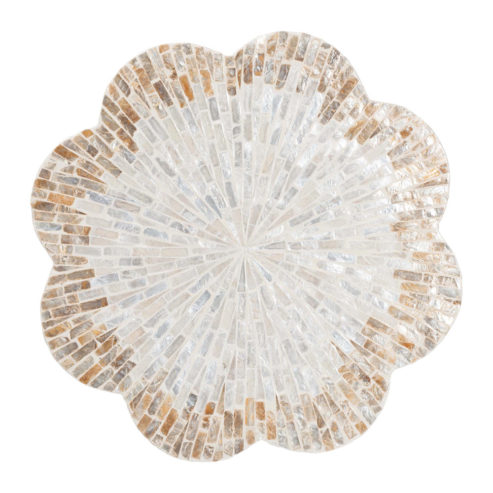 bali & pari - BeileEnd Table in White/Champagne Beige - F2508-FT9-Capiz-ET view 2