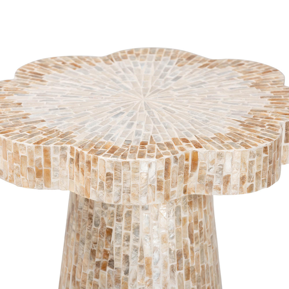 bali & pari - BeileEnd Table in White/Champagne Beige - F2508-FT9-Capiz-ET view 3