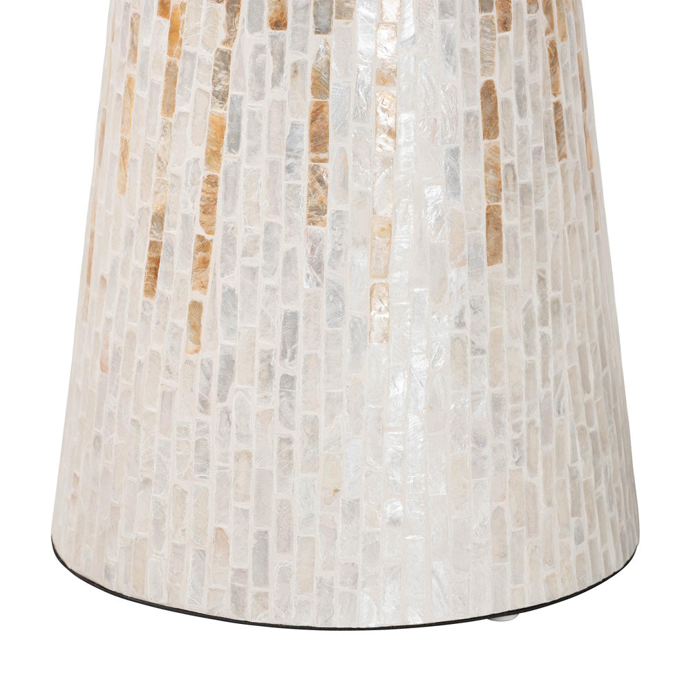 bali & pari - BeileEnd Table in White/Champagne Beige - F2508-FT9-Capiz-ET view 4