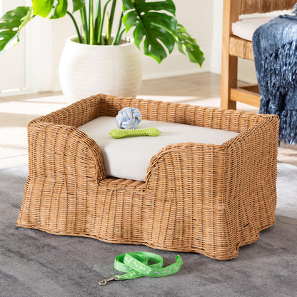 bali & pari - Belita Pet Bed in Light Honey - DC1121-Natural Rattan-Cushion-Sm-Pet Bed view 7