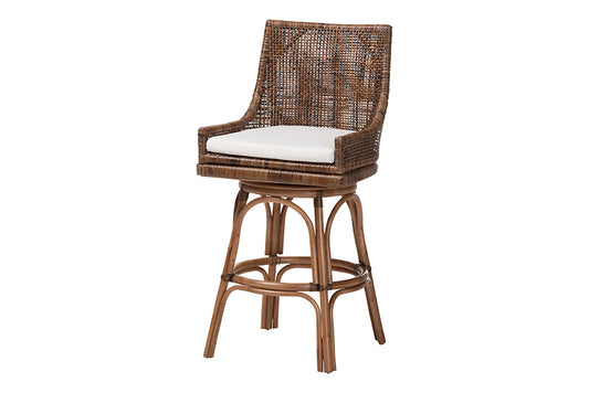 bali & pari - Bella Barstool - Bella-Coffee Antique/Rattan-BS view 1