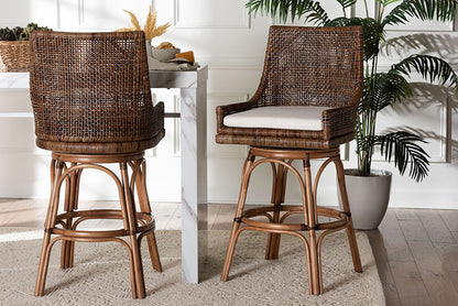 bali & pari - Bella Barstool - Bella-Coffee Antique/Rattan-BS view 2