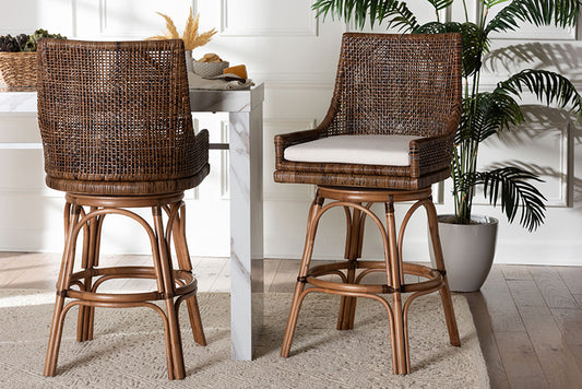 bali & pari - Bella Barstool - Bella-Coffee Antique/Rattan-BS view 2
