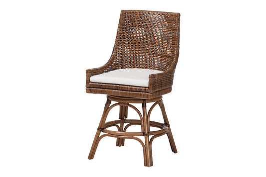 bali & pari - Bella Counter Stool - Bella-Coffee Antique/Rattan-CS view 1