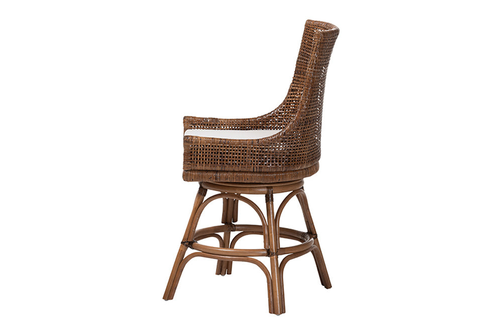 bali & pari - Bella Counter Stool - Bella-Coffee Antique/Rattan-CS view 4