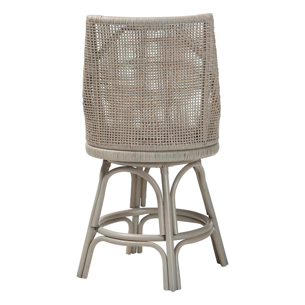 bali & pari - Bella Counter Stool in French Grey - Bella-French Grey/Rattan-CS view 3