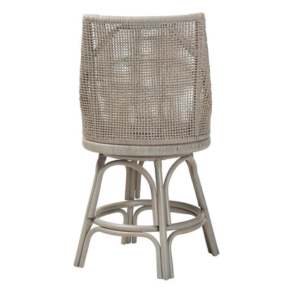 bali & pari - Bella Counter Stool in French Grey - Bella-French Grey/Rattan-CS view 3