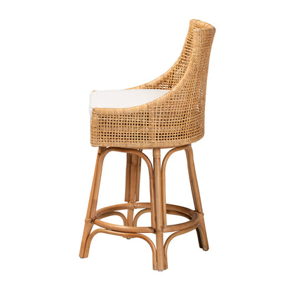 bali & pari - Bella Counter Stool in Natural Brown/White - Bella-Rattan-CS view 3