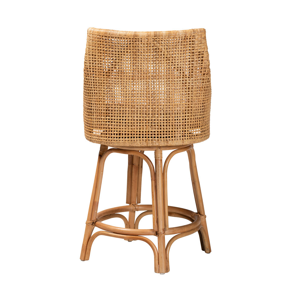 bali & pari - Bella Counter Stool in Natural Brown/White - Bella-Rattan-CS view 4