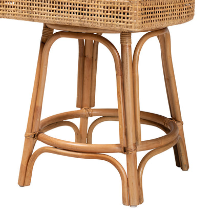 bali & pari - Bella Counter Stool in Natural Brown/White - Bella-Rattan-CS view 6